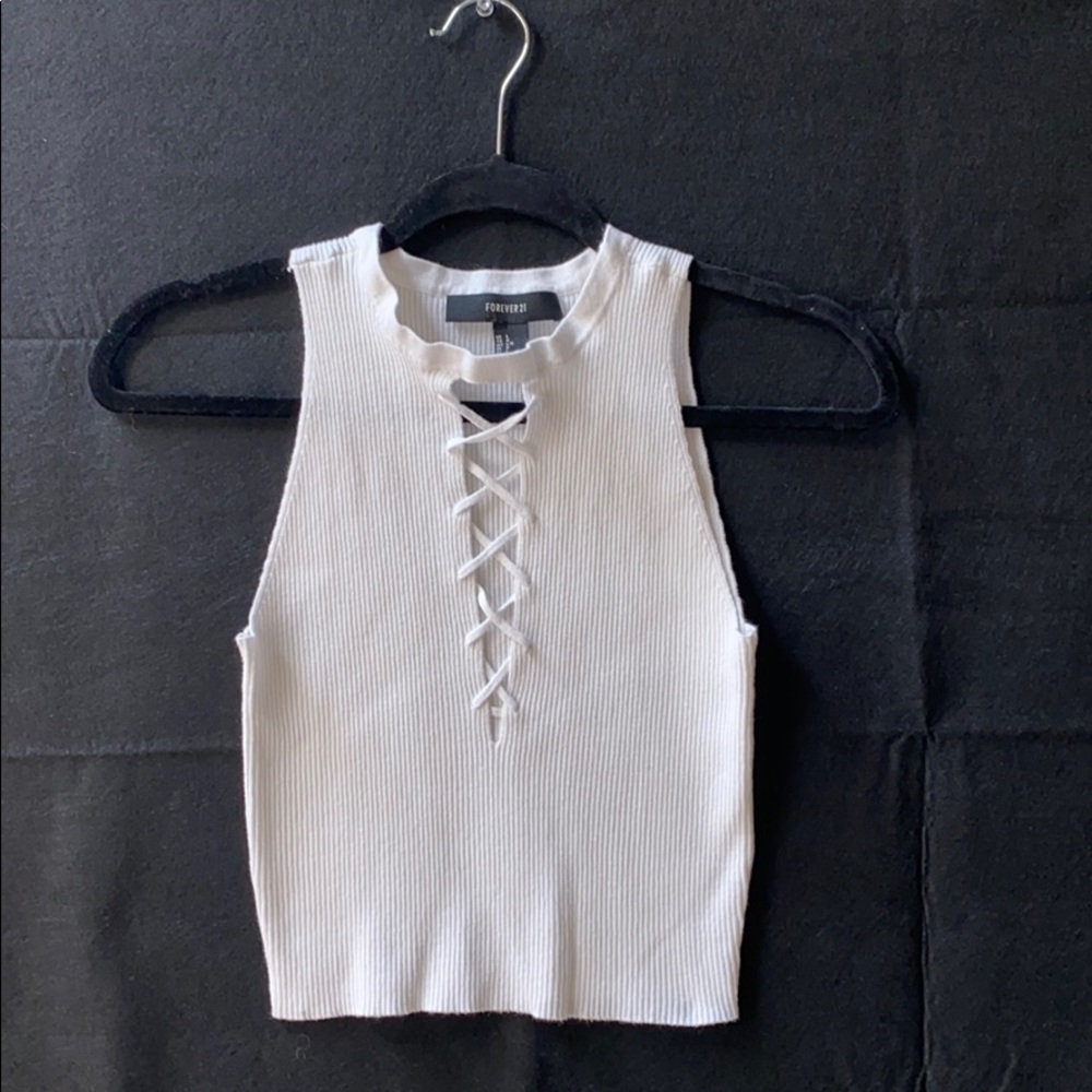 White off crop top
